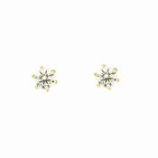 9ct Yellow Gold 4mm Claw Set CZ Stud Earrings image