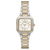 Emporio Armani 35mm Ladies Cecilia Mother of Pearl Dial Two Tone Yellow Gold &amp; Silver Bracelet Watch image