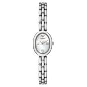 Emporio Armani 24mm Ladies Sinfonia Silver Tone Mother of Pearl Dial Link Watch image