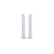 9ct White Gold Diamond Huggie Hoop Earrings, 0.35ct image
