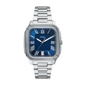 Fossil 42mm Crosby Three-Hand Date Blue Dial Stainless Steel Watch