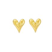 ChloBo Yellow Gold Plated Sunlit Heart Stud Earrings
