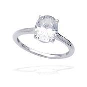 Sterling Silver CZ Solitaire Ring image