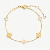 D.LOUISE Yellow Gold Plate Multi Clover Bracelet