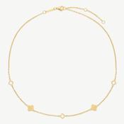 D.LOUISE Yellow Gold Plate Multi Clover Necklace