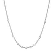 Ania Haie Sterling Silver Multi Station Round Stone Chain Necklace