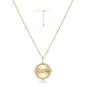 Ania Haie Gold Plated CZ Diamond-Cut Sunny Disc Necklace image