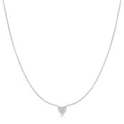 Ania Haie Sterling Silver Rhodium Plated CZ Pavé Heart Necklace