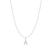 Ania Haie Sterling Silver CZ Letter 'A' Initial Necklace image