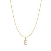 Ania Haie Gold Plated CZ Letter 'E' Initial Necklace image