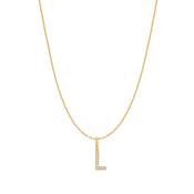 Ania Haie Gold Plated CZ Letter 'L' Initial Necklace