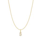 Ania Haie Gold Plated CZ Letter 'S' Initial Necklace image