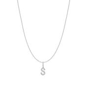 Ania Haie Sterling Silver CZ Letter 'S' Initial Necklace