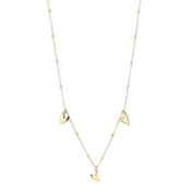 Sterling Silver Yellow Gold Plated Three Heart Necklace