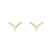 9ct Yellow Gold V-Shape Stud Earrings