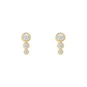 9ct Yellow Gold CZ Graduated Stud Earrings image