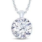 18ct White Gold Solitaire Round Diamond Pendant Necklace, 0.30ct