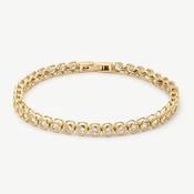 D.LOUISE Yellow Gold Plate Classic Bezel Tennis Bracelet
