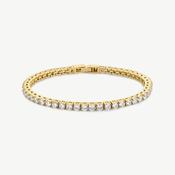 D.LOUISE Yellow Gold Plate Bezel Set CZ Luxe Tennis Bracelet
