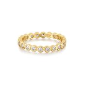 Ania Haie Gold Plate CZ Bezel Set Ring - Size 54