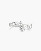 Ania Haie Sterling Silver CZ Organic Pebble Spiral Bezel Adjustable Ring image