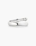 Ania Haie Sterling Silver CZ Spiral Bezel-End Adjustable Ring image