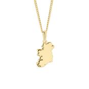 Yellow Gold Plated Small Map of Ireland Necklace image