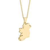 Yellow Gold Plated Large Map of Ireland Necklace image