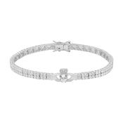 Rhodium Plated Claddagh CZ Tennis Bracelet image