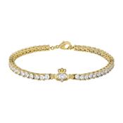 Yellow Gold Plate Claddagh CZ Tennis Bracelet image