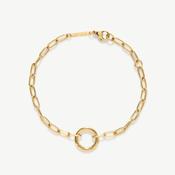 D.LOUISE Yellow Gold Plate Paperclip Chain Charm Bracelet