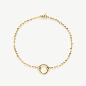 D.LOUISE Yellow Gold Plate Ball Chain Charm Bracelet