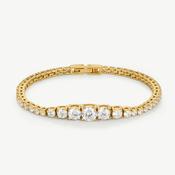 D.LOUISE Yellow Gold Plate Bezel Set CZ Graduated Luxe Tennis Bracelet