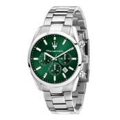 Maserati 43mm Attrazione Green Dial &amp; Stainless Steel Chronograph Link Watch image