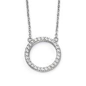 Sterling Silver Open Circle CZ Pendant Necklace image