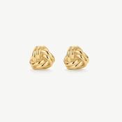 D.LOUISE Yellow Gold Plate 10mm Knots Stud Earrings