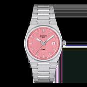 Tissot 35mm Silver PRX, Pink &amp; Date Dial, Ladies Bracelet Watch