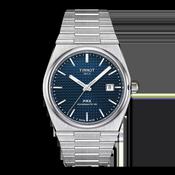 Tissot 40mm Automatic Silver Tone PRX, Blue Guilloché &amp; Date Dial, Gents Bracelet Watch