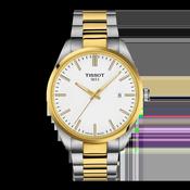 Tissot 40mm Silver &amp; Yellow Tone PR100, White &amp; Date Dial, Gents Bracelet Watch