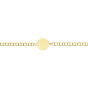 9ct Yellow Gold Round ID Plate Bracelet