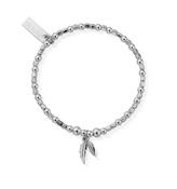 ChloBo Sterling Silver Children's Mini Cube Double Feather Bracelet
