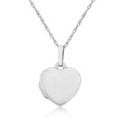 Sterling Silver Pillow Heart Locket Necklace