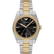 Emporio Armani 41mm Federico Date Black Dial Two Tone Stainless Steel Watch image