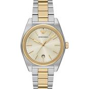 Emporio Armani 41mm Federico Date Champagne Dial Two Tone Stainless Steel Watch image