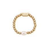ChloBo Yellow Gold Plated Mini Pearl Ring - Size Medium image