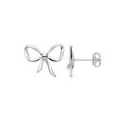 Sterling Silver Bow Stud Earrings