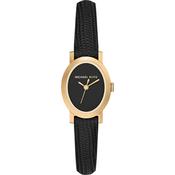 Michael Kors 21mm Ladies Petite Maude Black Dial &amp; Black Strap Gold-Tone Watch image