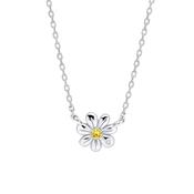 Sterling Silver Children's Daisy CZ &amp; Diamond Necklace image
