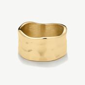 D.LOUISE Yellow Gold Plate Textured Band Ring