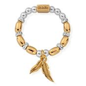 ChloBo Mixed Metal Dainty Double Feather Ring - Size Small